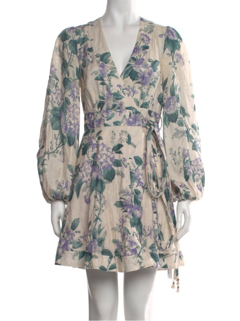 Zimmermann Hydrangea Floral Wrap Dress Sz 0